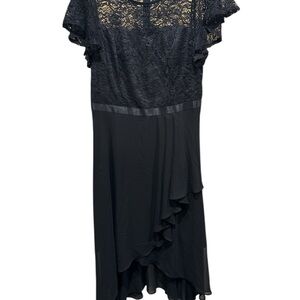 Chic Black Lace High Low Dress